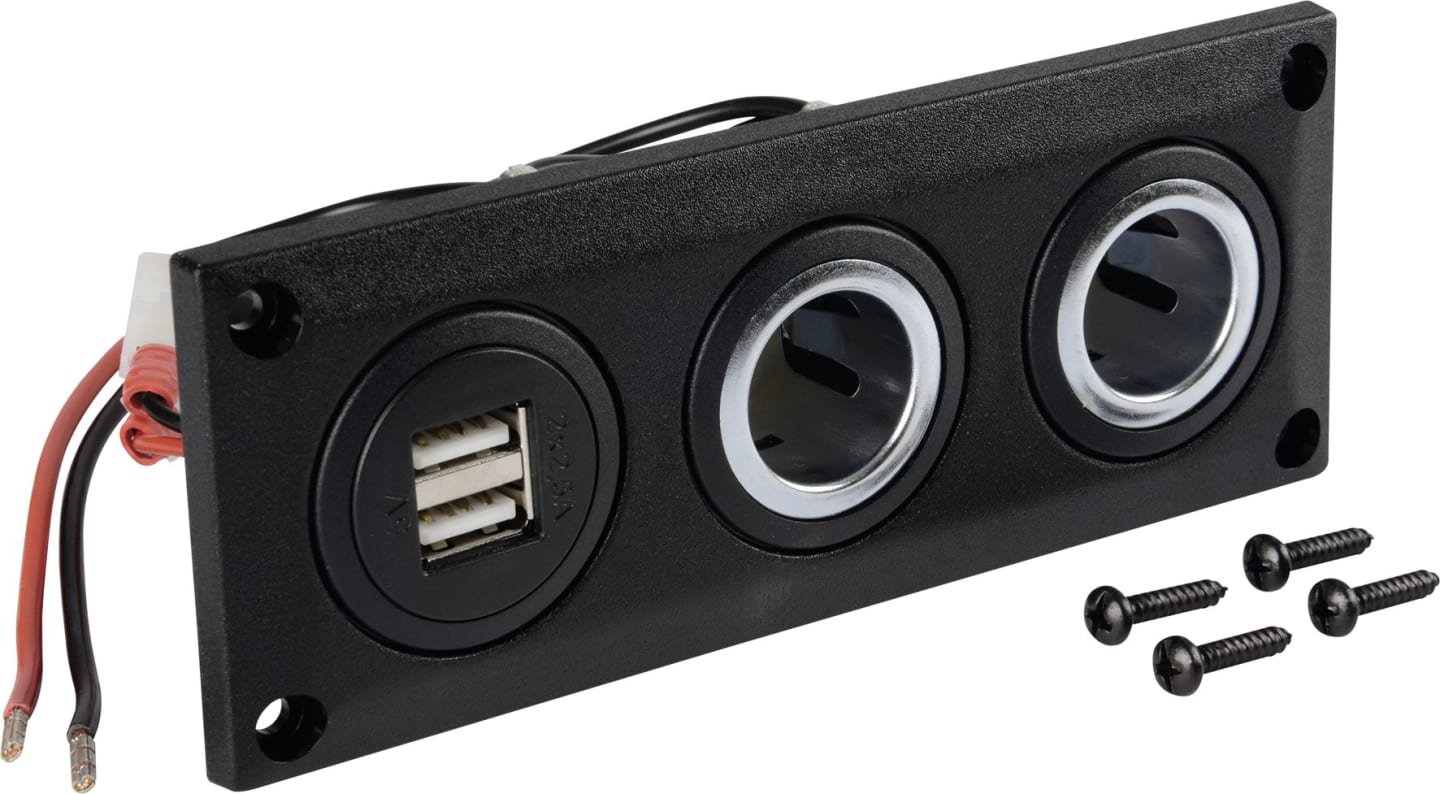 Herth + Buss Steckdose 1-polig, 12 – 24 V, 20 A, USB-Ladebuchse 5V/5A, mit Überspannungsschutz, 51 306 872