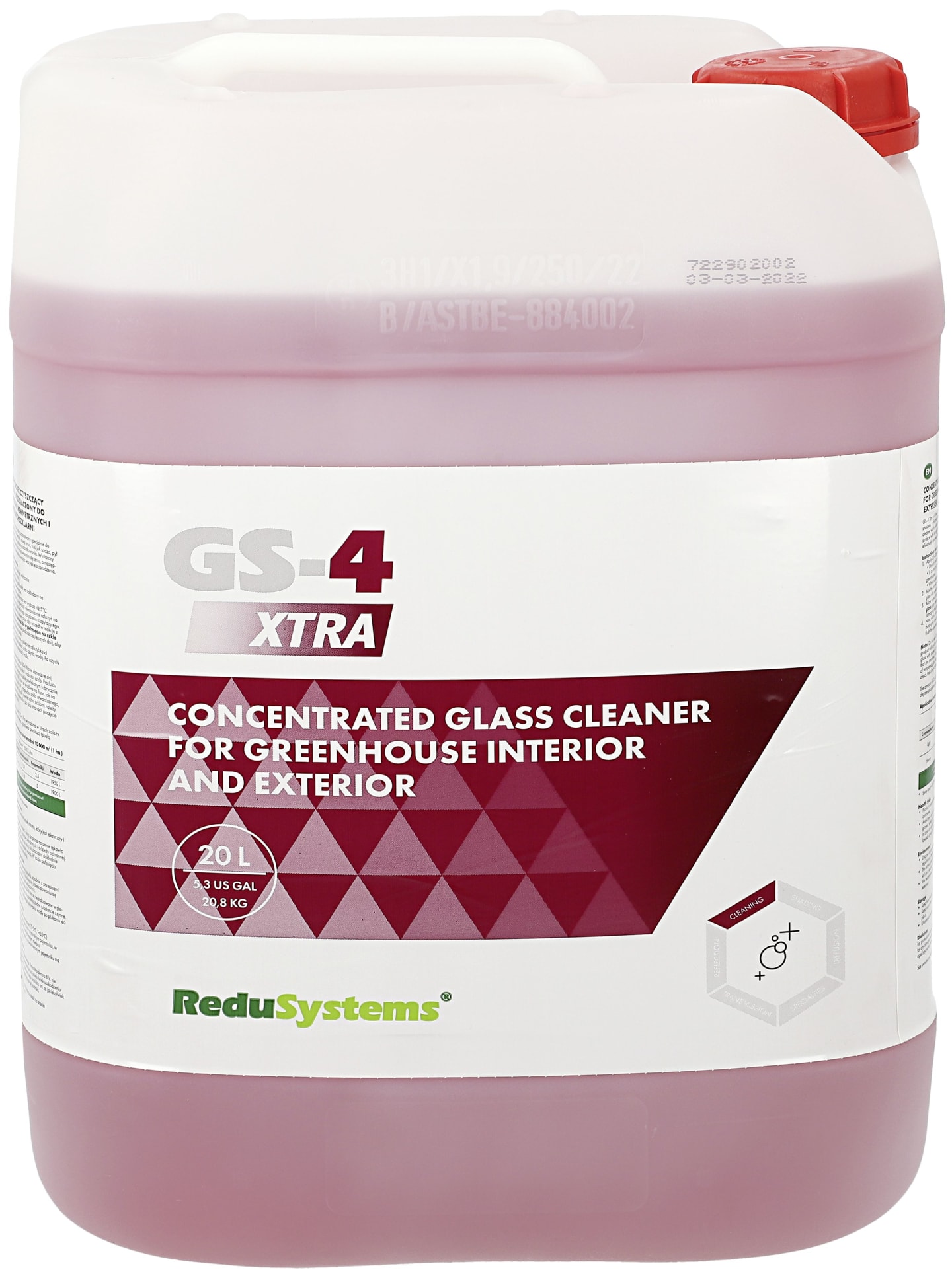 ReduSystems GS-4 Xtra Reinigungsmittel für Gewächshausdächer 20 l Kanister