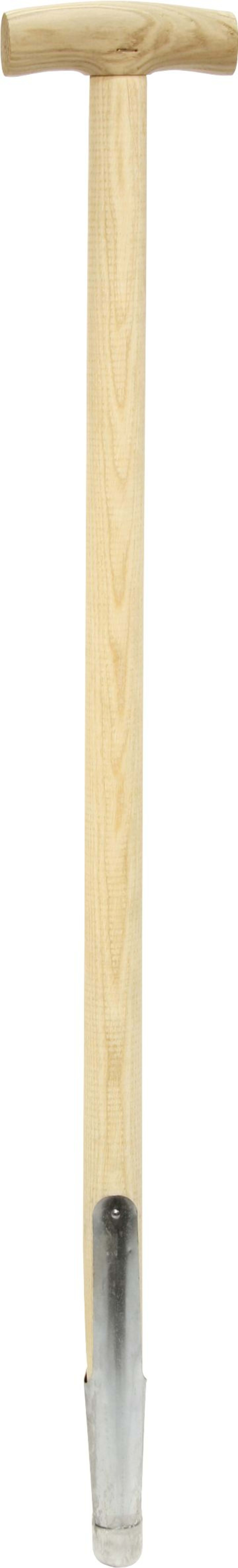 KERBL Spatengabelstiel 85 cm, Holz, mit Schienenzwinge und T-Griff, 29623