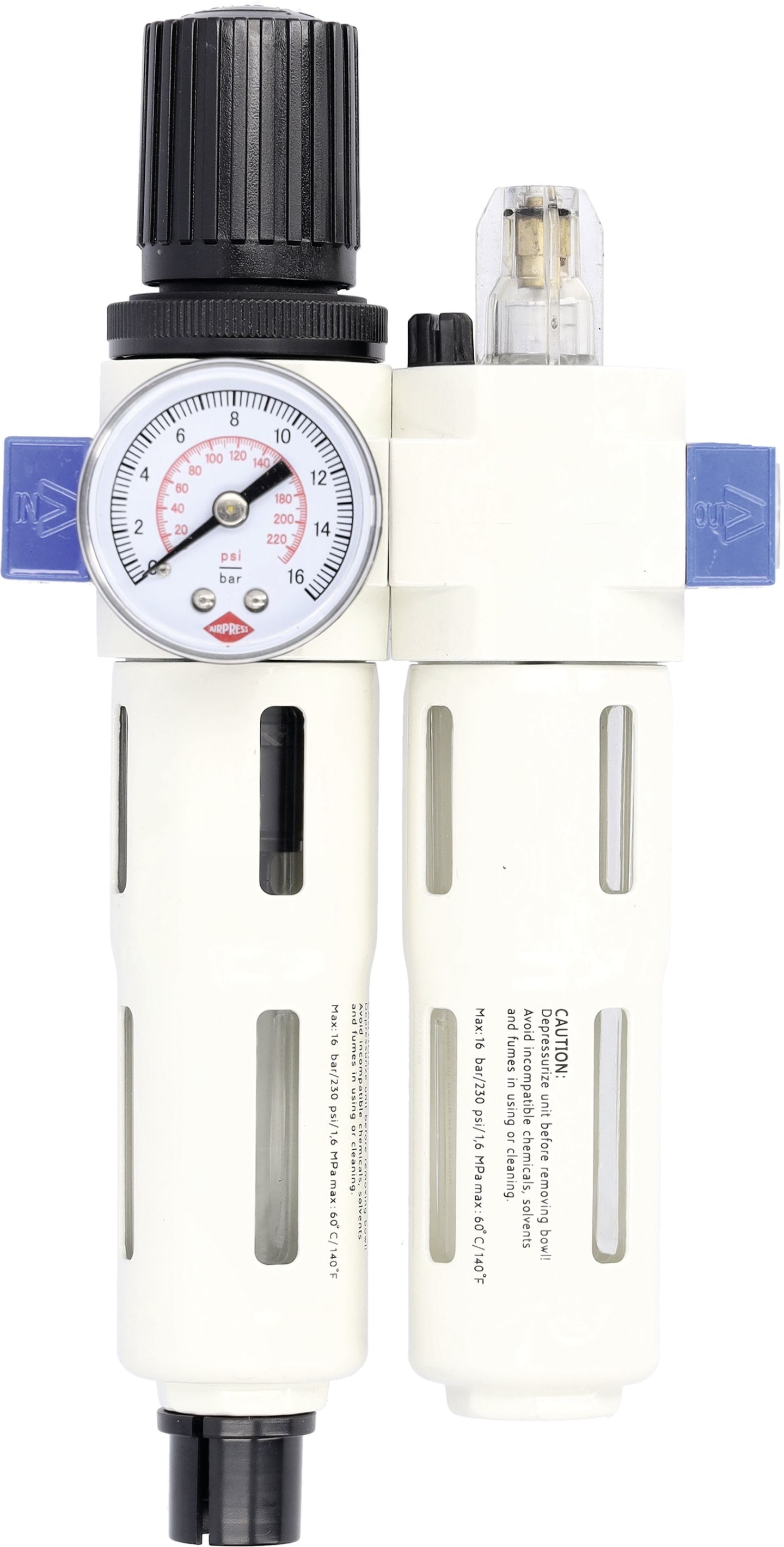 Airpress Wartungseinheit 15 bar, für Öl-/Wasserabscheider, Druckminderer, Ölnebler