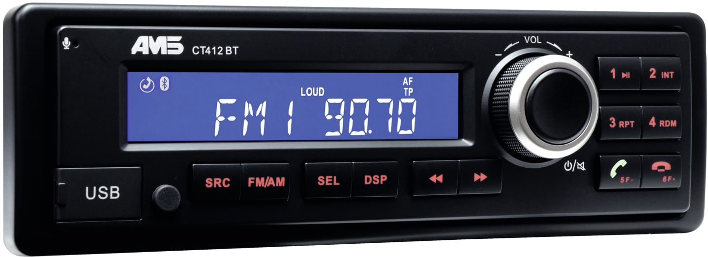 AMS Radio "CT 412 BT" mit kurzer Einbautiefe und Mikrofon, X991450178000