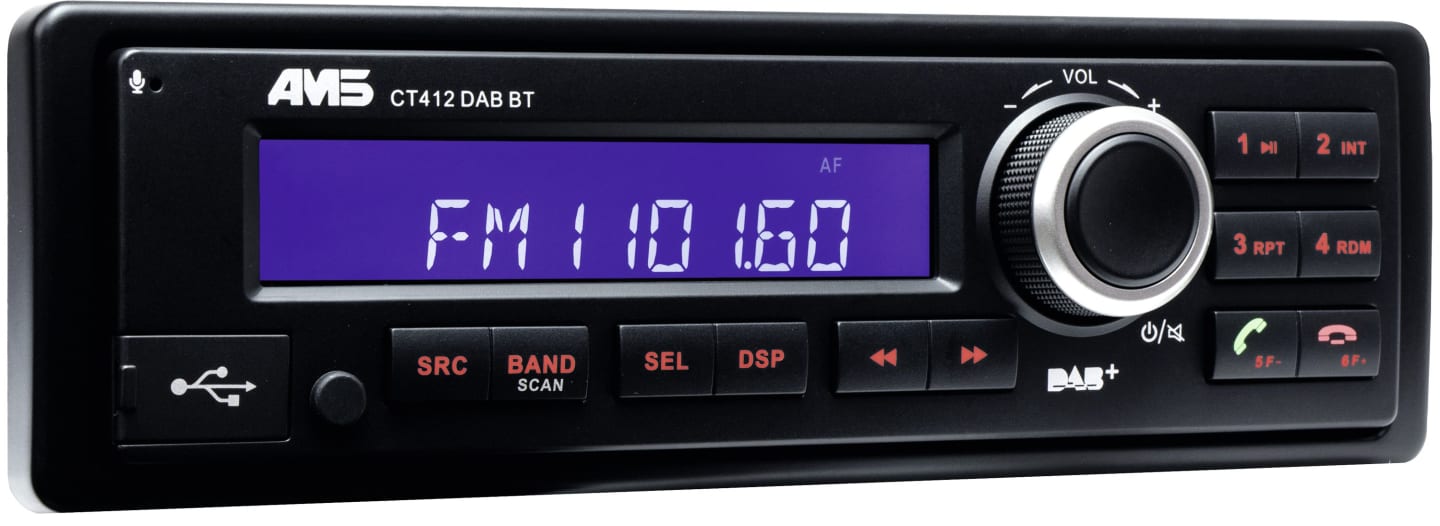 AMS Radio "CT 412 DAB BT" mit kurzer Einbautiefe, Mikrofon und DAB+, X991450189000