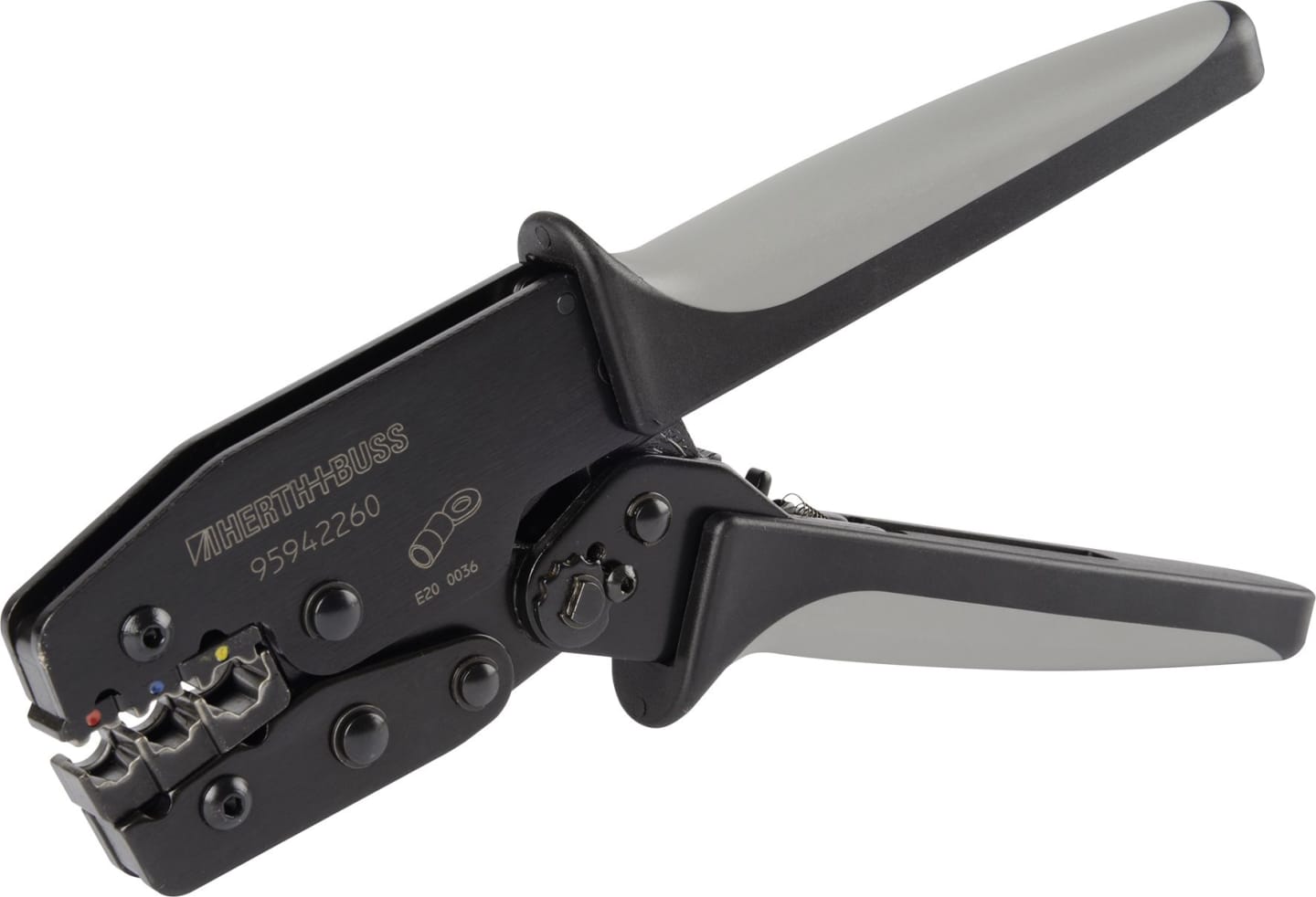 Herth + Buss Quetschzange automatisch, für isolierte Kontake (Flachstecker, Flachsteckhülse), 0,5 – 6 mm², 95 942 260