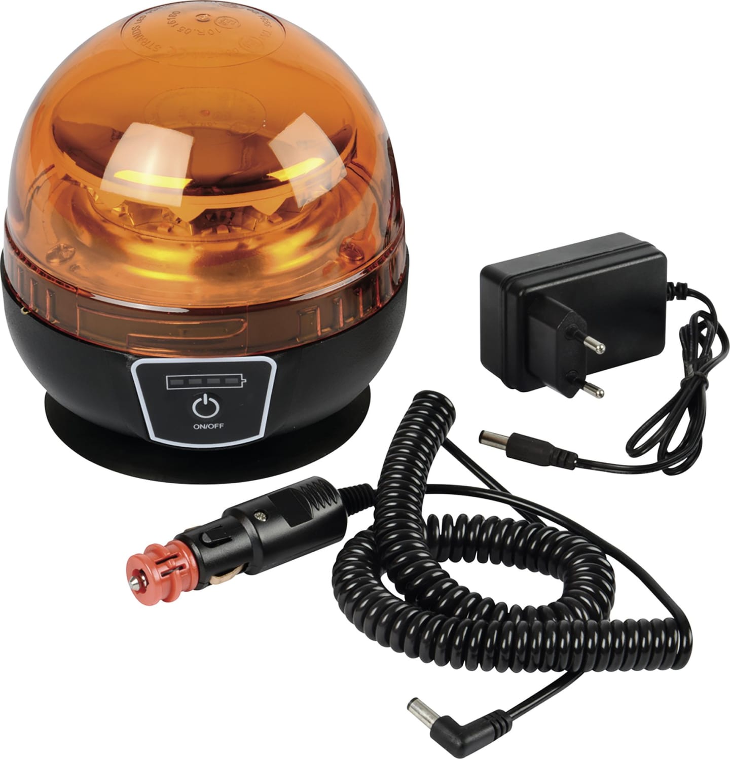 Herth + Buss LED-Blitzleuchte Strom/Akku, gelb, 12 – 24 V, Saugnapf, 84 770 100