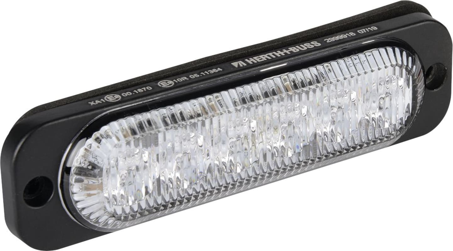 Herth + Buss LED-Blitz-Kennleuchte 120 x 32 x 14,4 mm, weiß, 10 – 30 V, geschraubt, 84 770 620