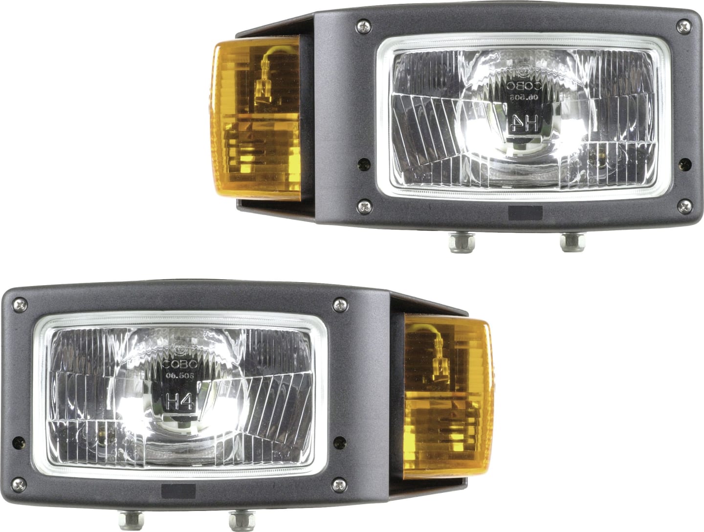 Herth + Buss Hauptscheinwerfer links/rechts, H4; T4W, 12 V; 24 V, 252 x 119 x 129,5 mm, Anbau