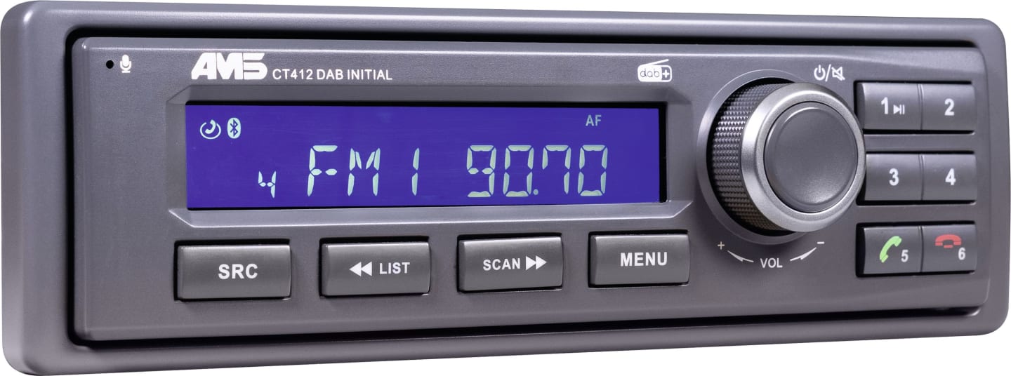 AMS Radio "CT 412 DAB BT Initial" mit kurzer Einbautiefe, Mikrofon und DAB+, X991450874000