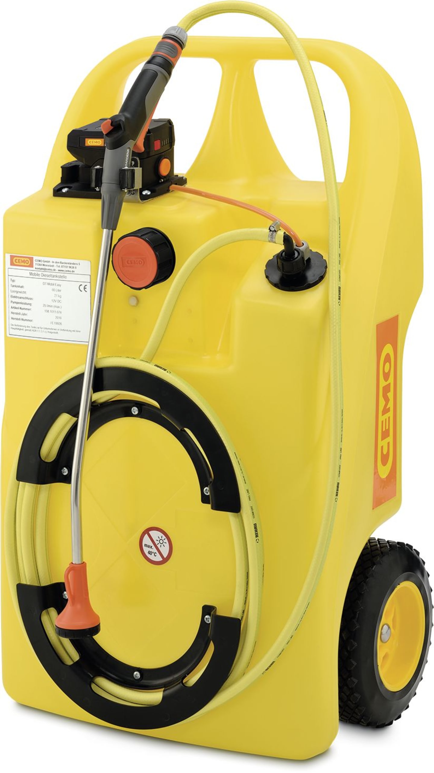 Cemo Akku-Trolley "Aqua-Caddy" 60 l für Wasser, mit Akku und Ladegerät, 18 V-Elektropumpe, 10847