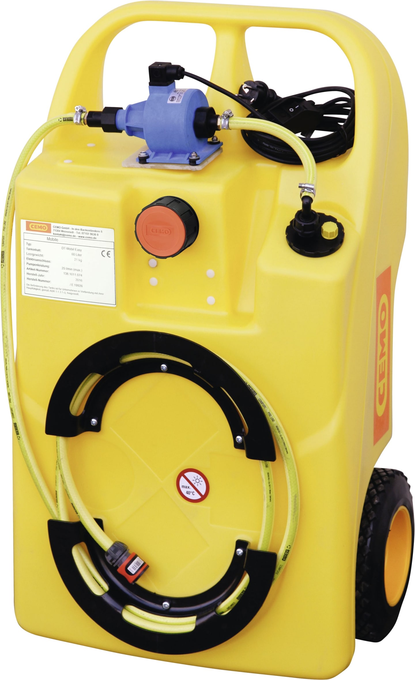 Cemo Bewässerungstrolley "Aqua-Caddy" 60 l, 230 V, für die Kühlung von Betonbohrgeräten, 11032