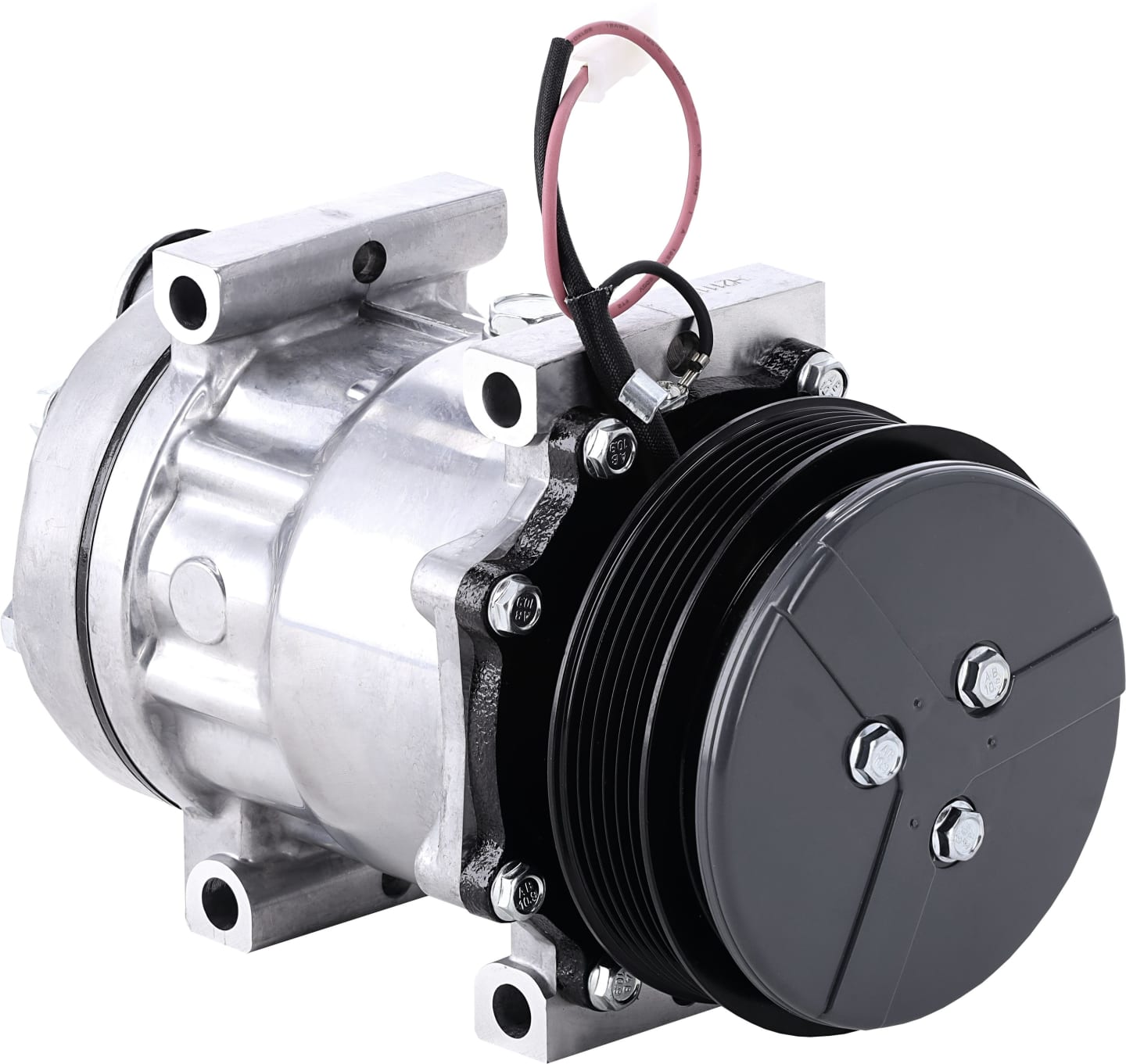 Klimakompressor 12 V mit Riemenscheibe Ø 120 mm, 6 Rippen, für Massey Ferguson, Valtra (Valmet), 851713N