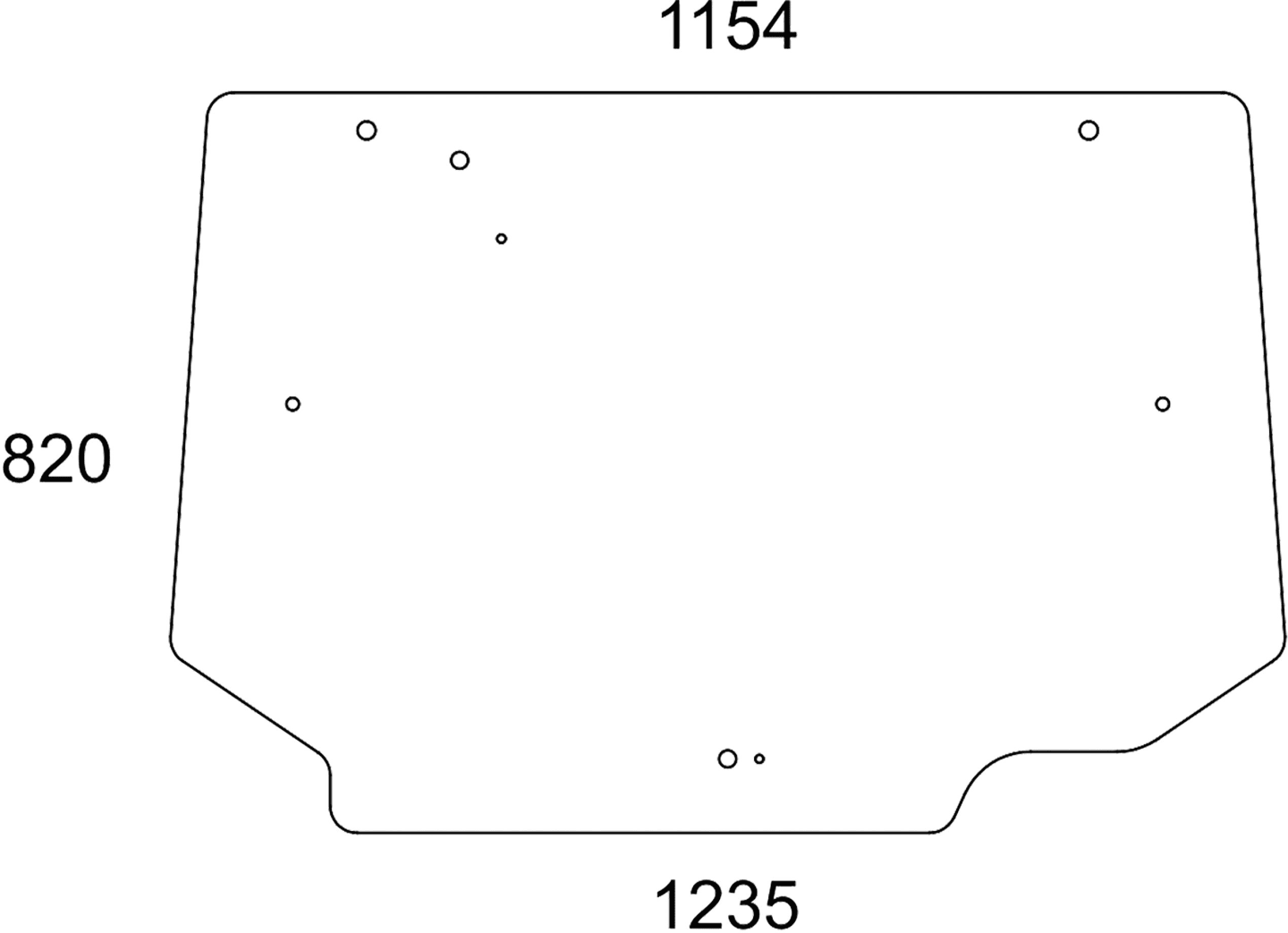 Heckscheibe grün, 8 Bohrungen, für Traktor Massey Ferguson 4700, 5700, 6700