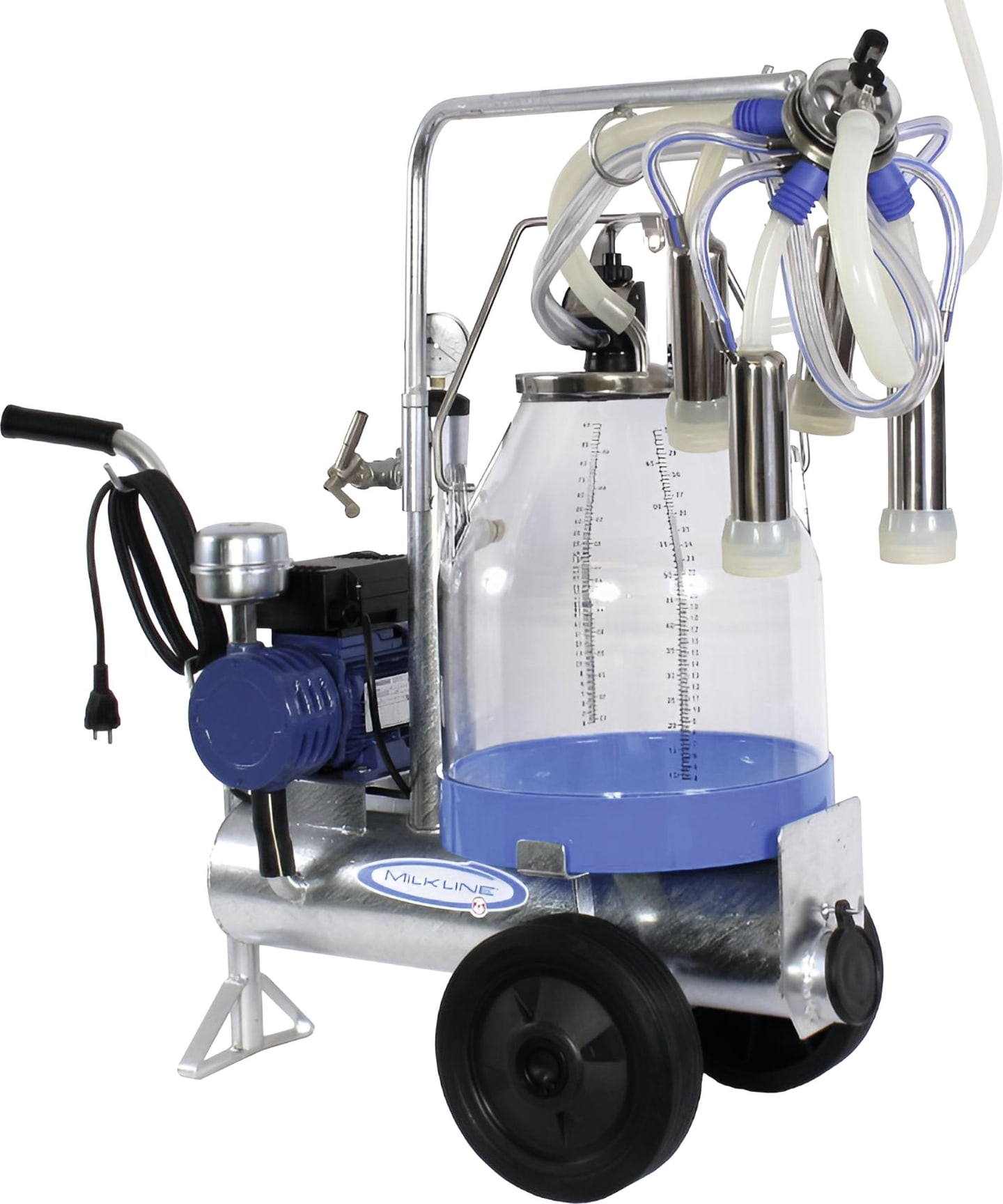 Melkanlage 30 l fahrbar, komplett, PVC-Melkeimer, 140 l/min, für Rinder/DeLaval-Melkanlagen
