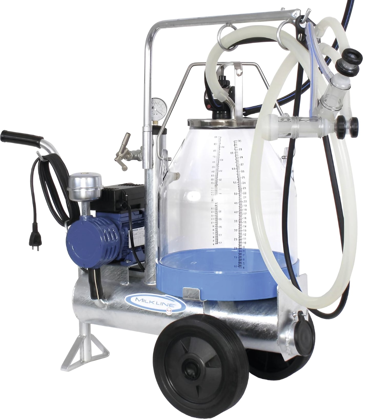 Melkanlage 30 l fahrbar, komplett, PVC-Melkeimer, 140 l/min, für Ziegen/Ziegen