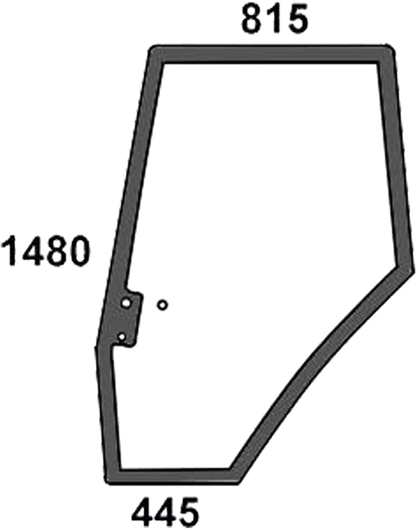 Türscheibe, grün, links, Siebdruck für Massey Ferguson 6000, 8000