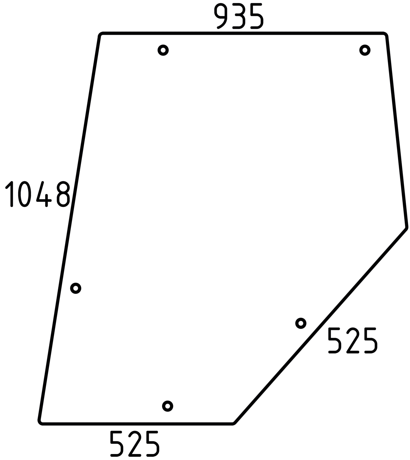 Türscheibe, grün, oben, neue Ausführung, für Massey Ferguson 3000