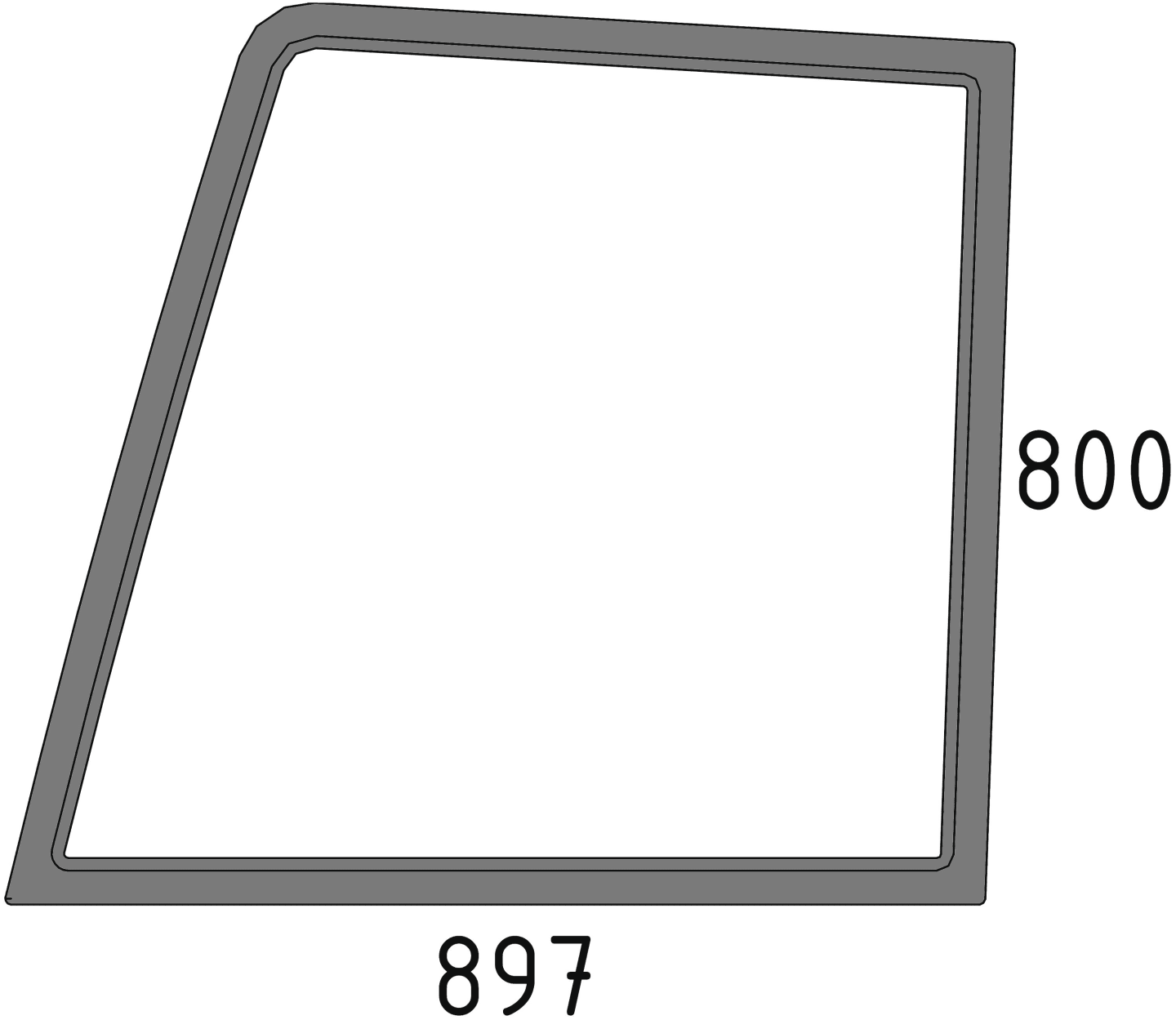 Türscheibe, grün, oben links, Siebdruck, für Fiat, Ford New Holland L 60, L 65, L 75, L 85, L 95