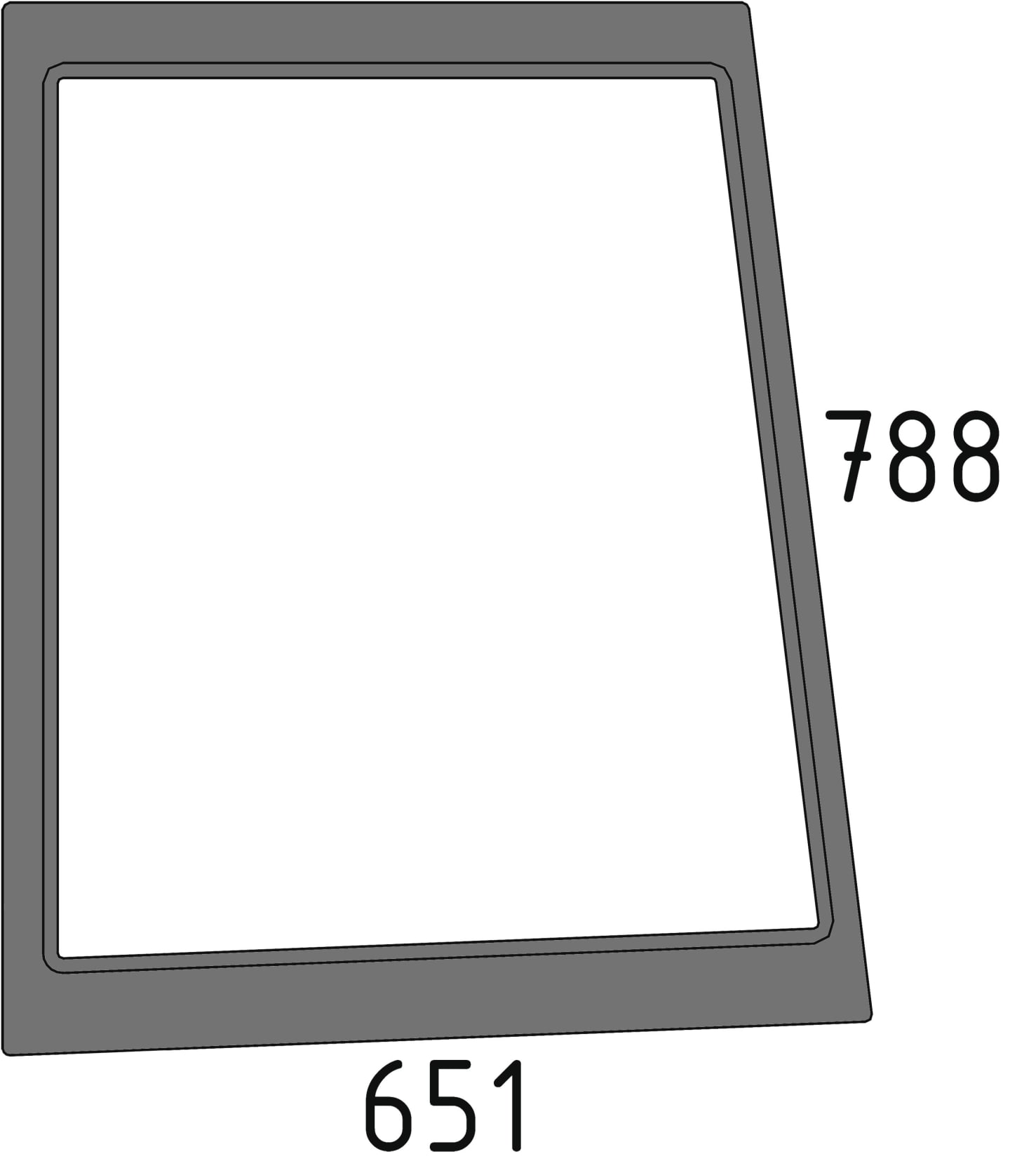 Seitenscheibe links, grün, Siebdruck, geklebt, für Traktor Fiat L, New Holland L
