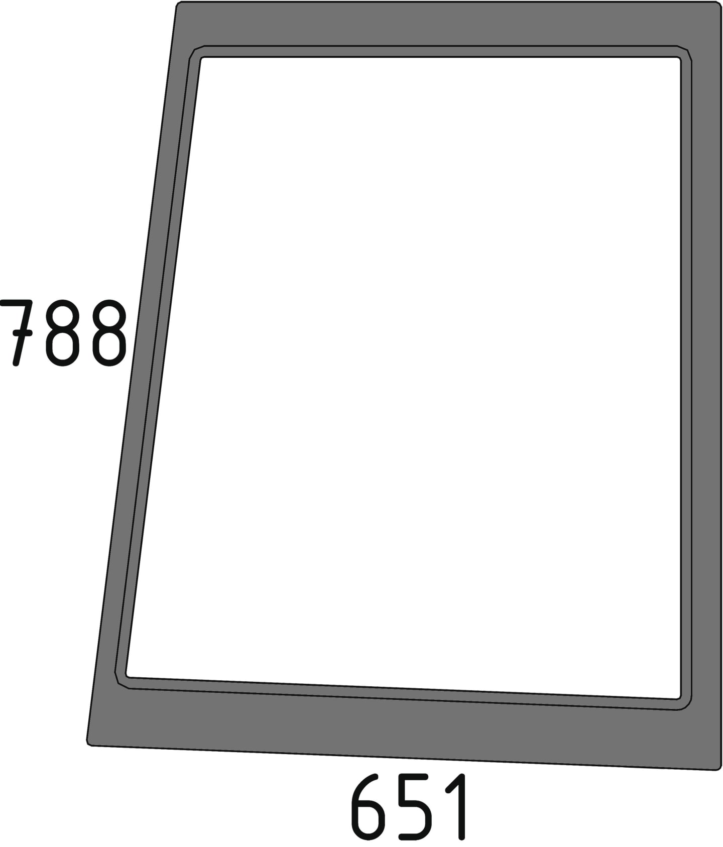 Seitenscheibe rechts, grün, Siebdruck, geklebt, für Traktor Fiat L, New Holland L