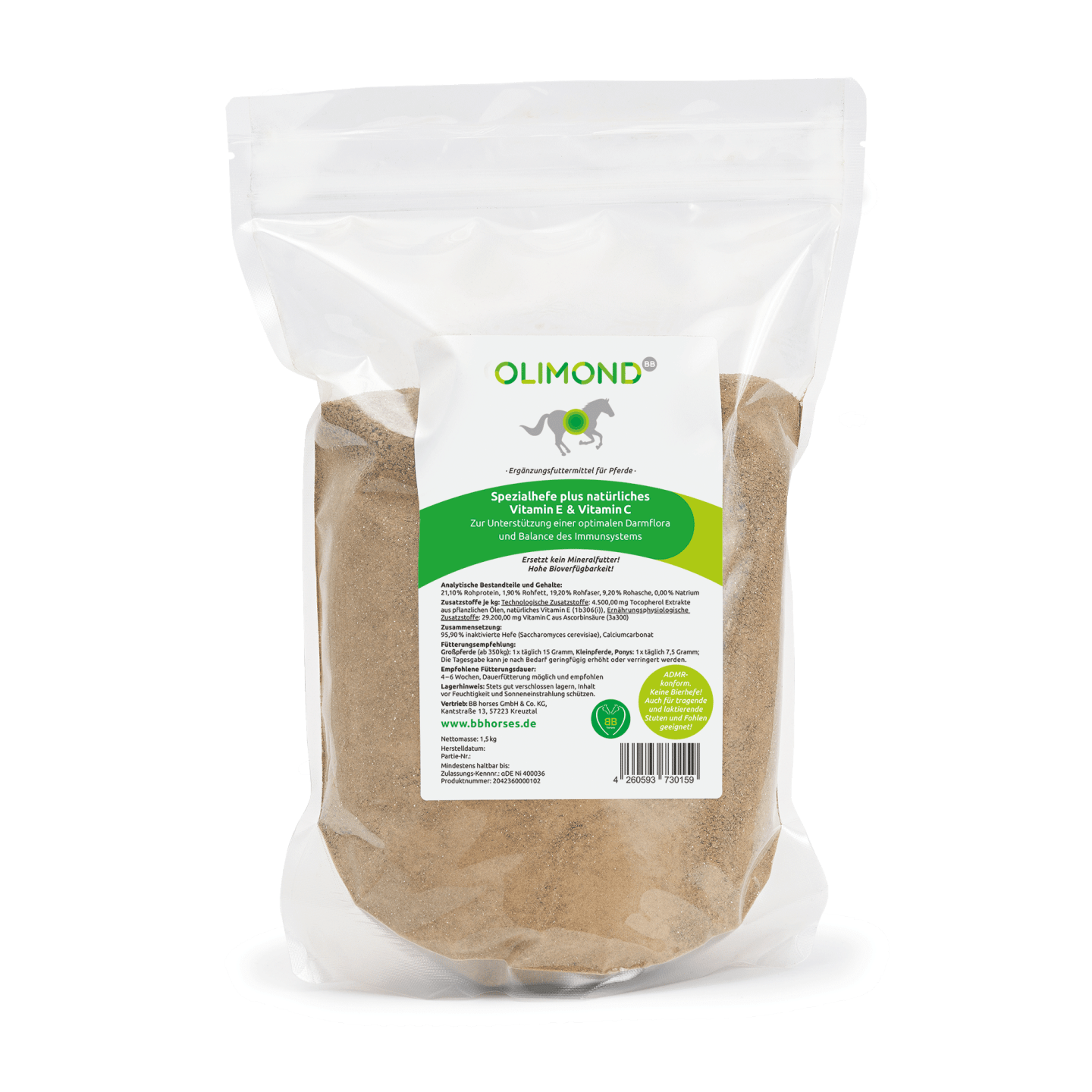 Olimond BB Klassik Nachfüllpackung mit inaktivierter Hefe 1,5 kg Tüte