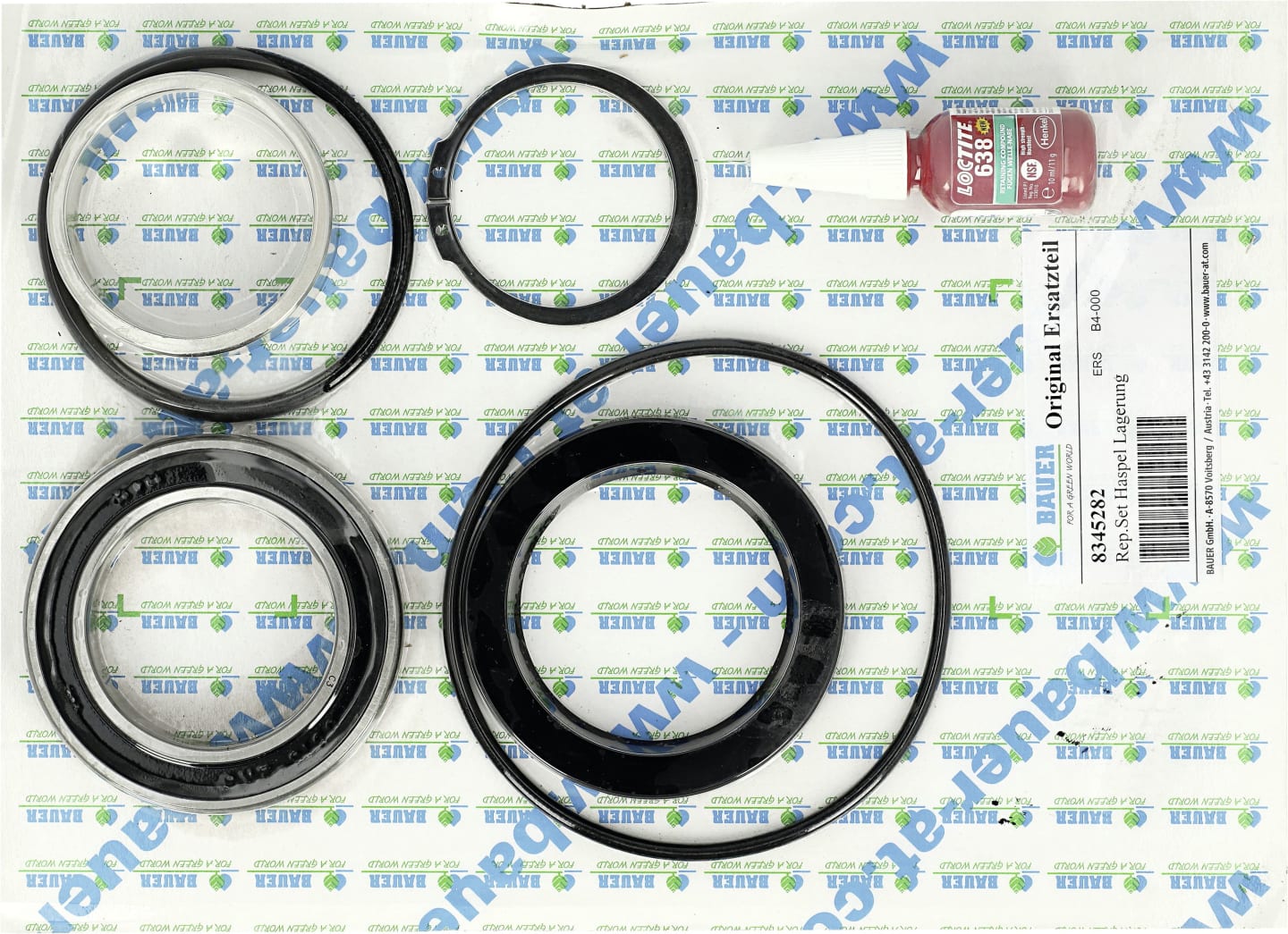 BAUER Reparatursatz Lagerung Horizontalrohr Regenmaschine Rainstar 65, 75, 8345282
