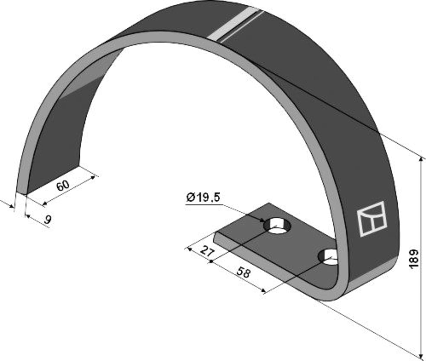 Industriehof® Packerfeder links/rechts 60 x 9 mm, für Packer Kuhn