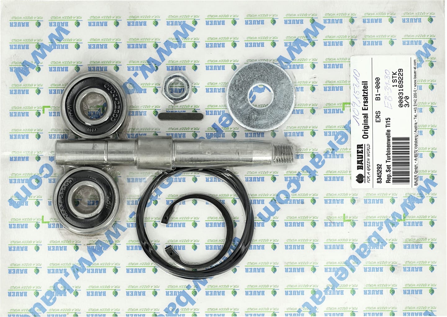 BAUER Reparatursatz Welle Turbine Ti 15 Regenmaschine, 8345292
