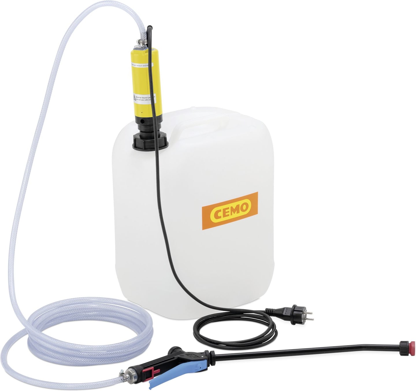 Cemo Kanistersprühgerät 20 l mit Kanister, 230 V-Elektropumpe und Sprühlanze, 7898