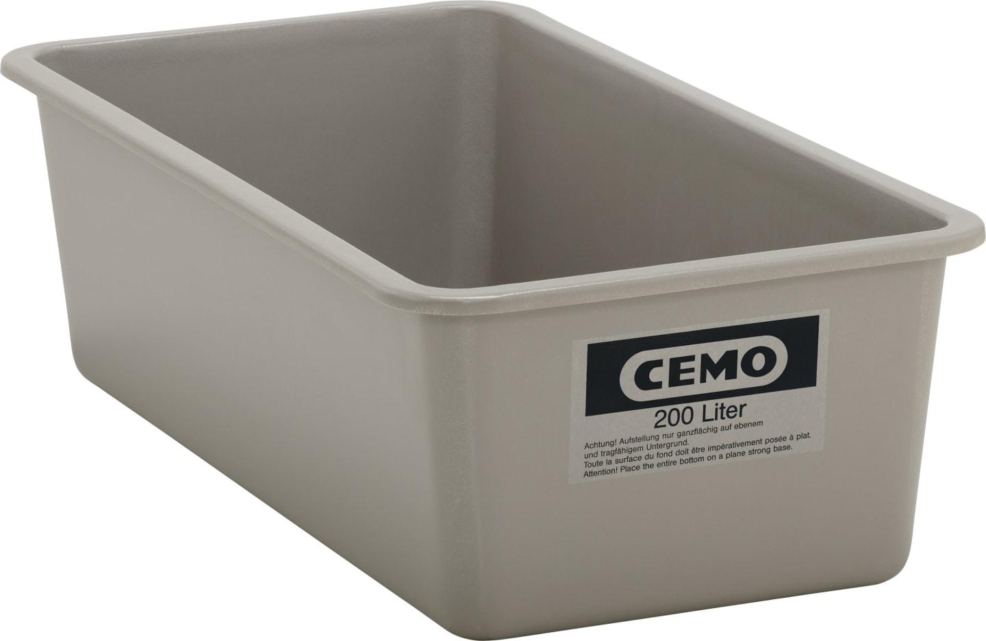 Cemo Lagerbehälter 200 l 122 x 62 x 37 cm, GFK, rechteckig, grau, 5671