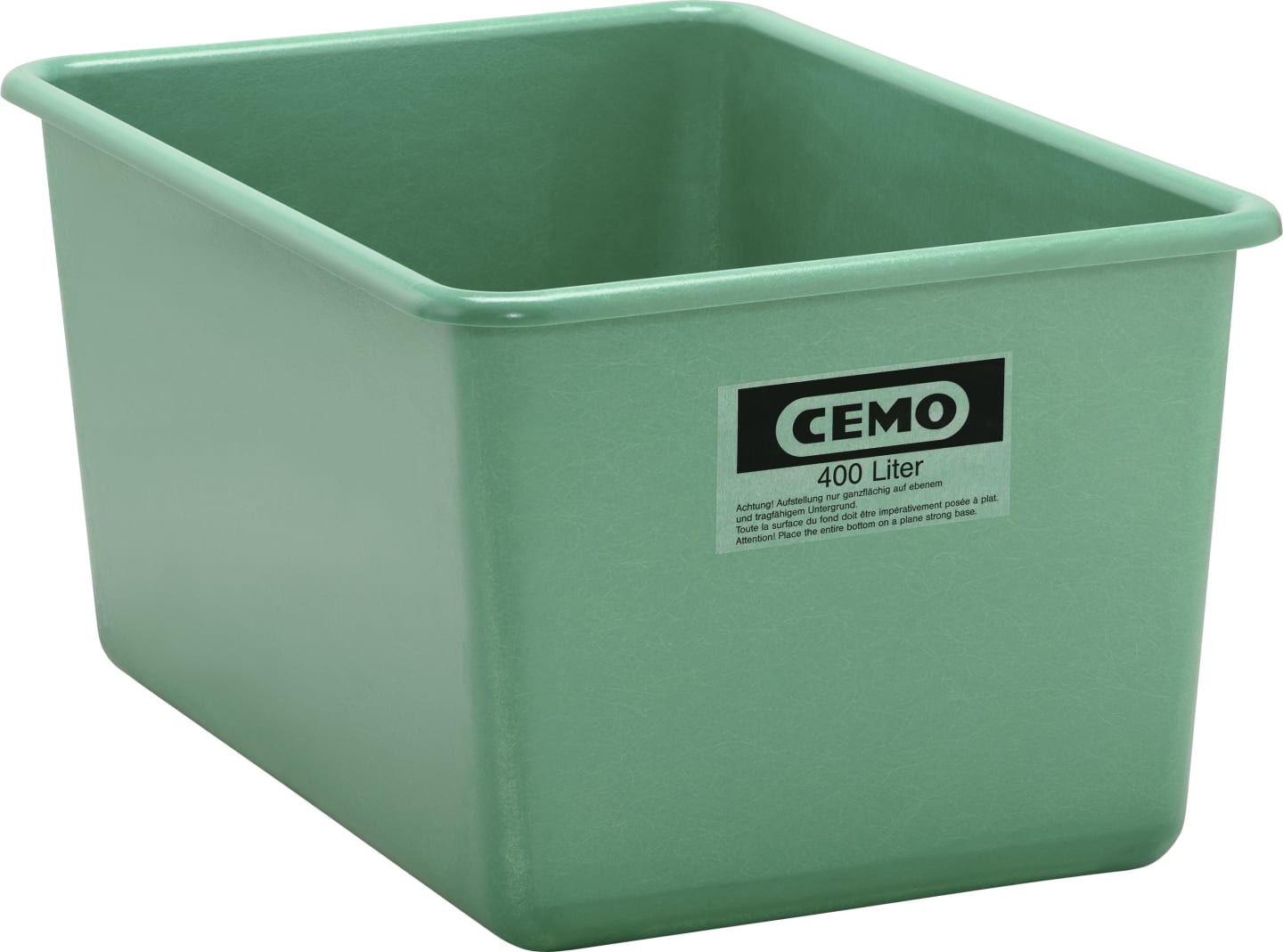 Cemo Lagerbehälter 400 l 119 x 79 x 60 cm, GFK, rechteckig, grün, 1146