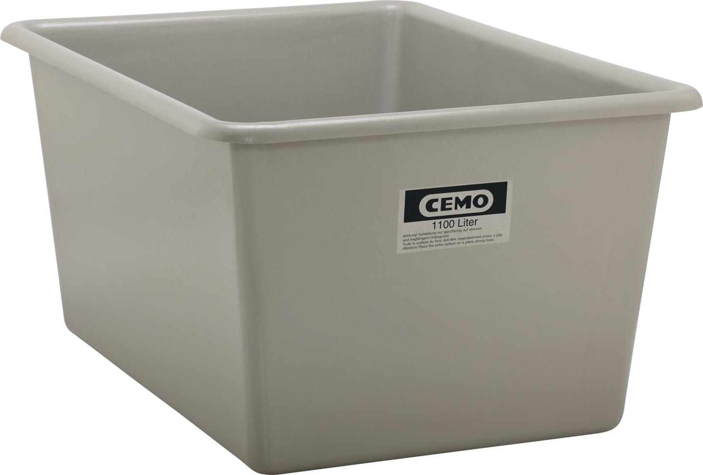 Cemo Lagerbehälter 1.100 l 162 x 119 x 81 cm, GFK, rechteckig, grau, 1165