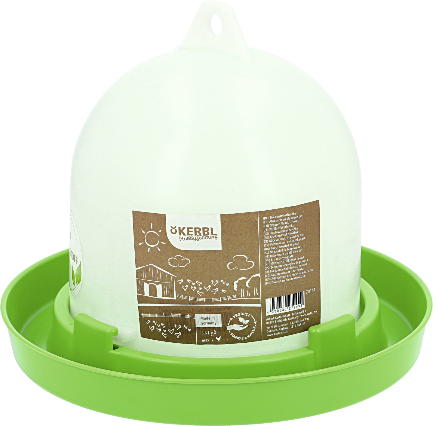 Stükerjürgen Geflügeltränke 3,5 l, Bio-Kunststoff, weiß; grün, 70141