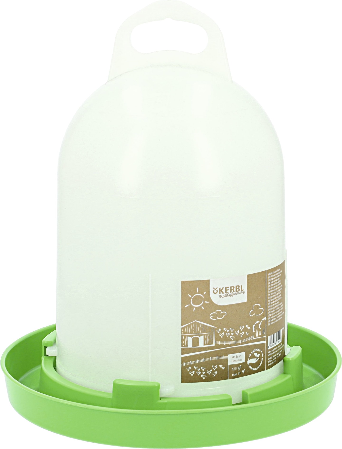 Stükerjürgen Geflügeltränke 5,5 l, Bio-Kunststoff, weiß; grün, 70142