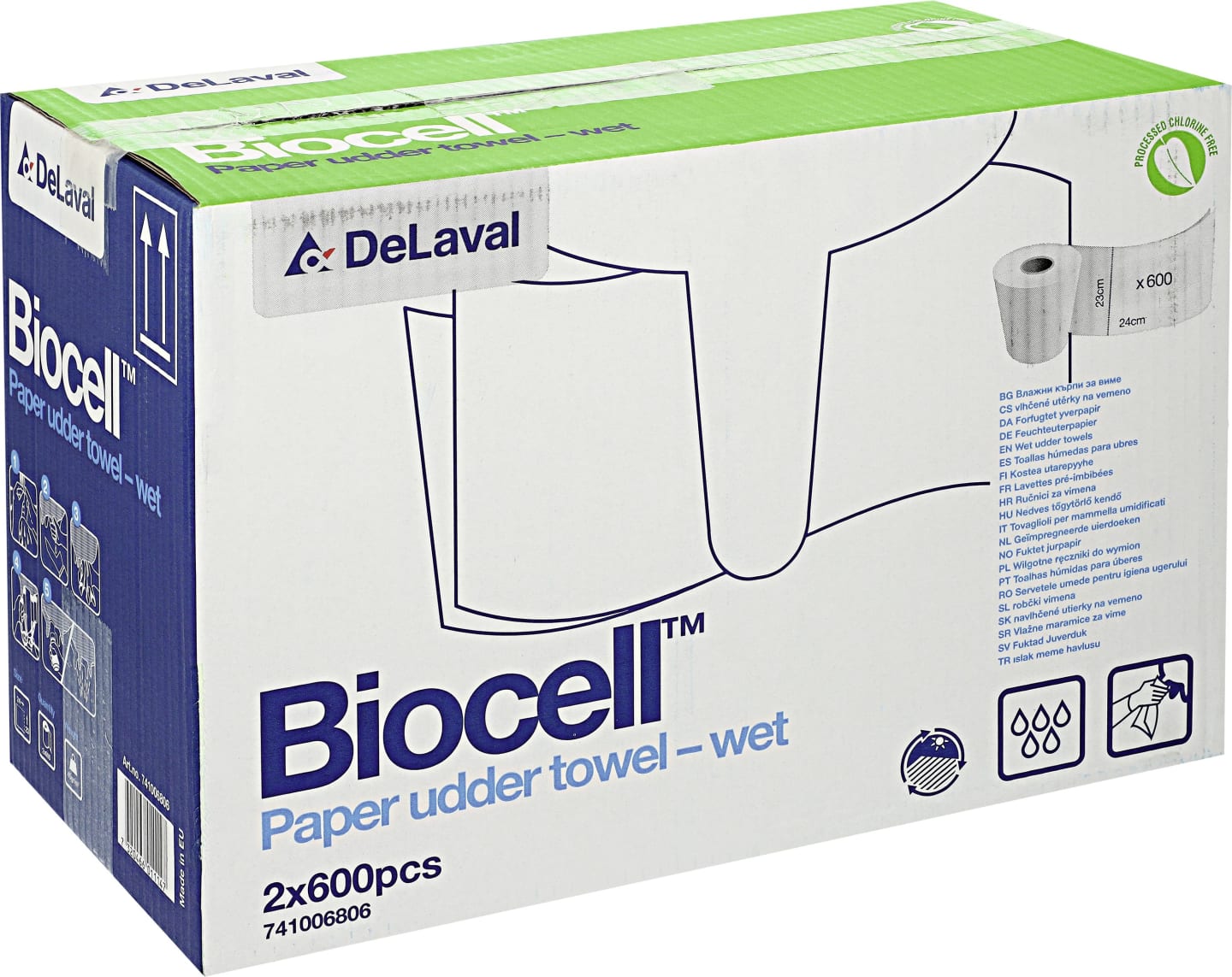 DeLaval Euterpapier "Biocel™l 600" 2 Rollen/600 Blatt, 741006806