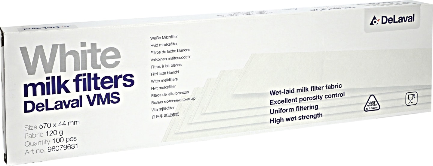 DeLaval Milchfilterschlauch 570 x 44 mm genäht weiß 100 St., 98079631, für VMS