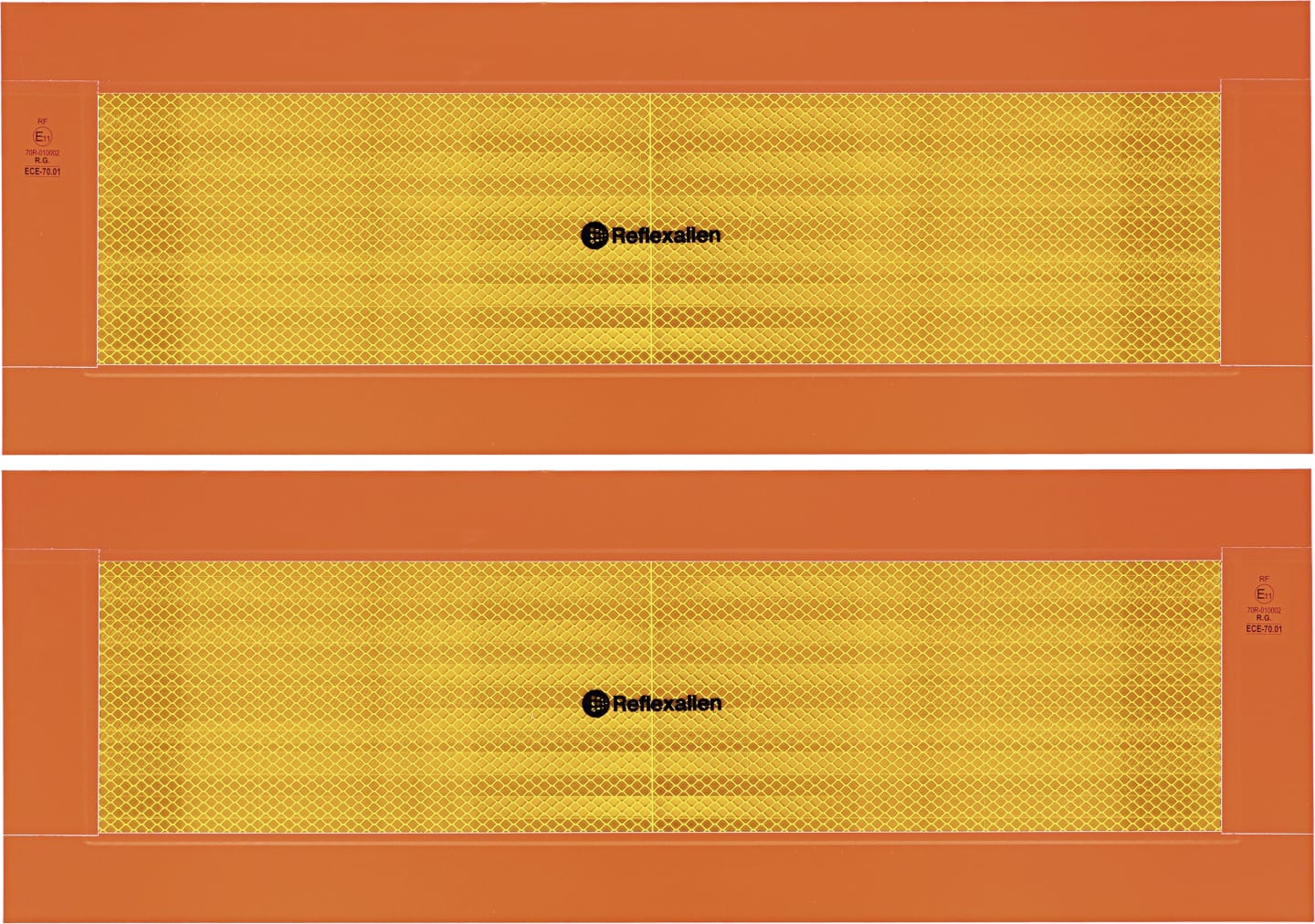 Warntafel 565 x 200 x 1 mm rot; orange, für Anhänger, Aluminium; Stahlblech