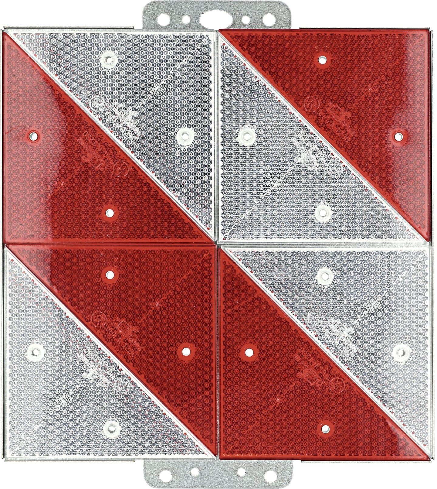 Warntafel rechts 285 x 285 mm rot; weiß, reflektierend, Kunststoff; Stahl, verzinkt