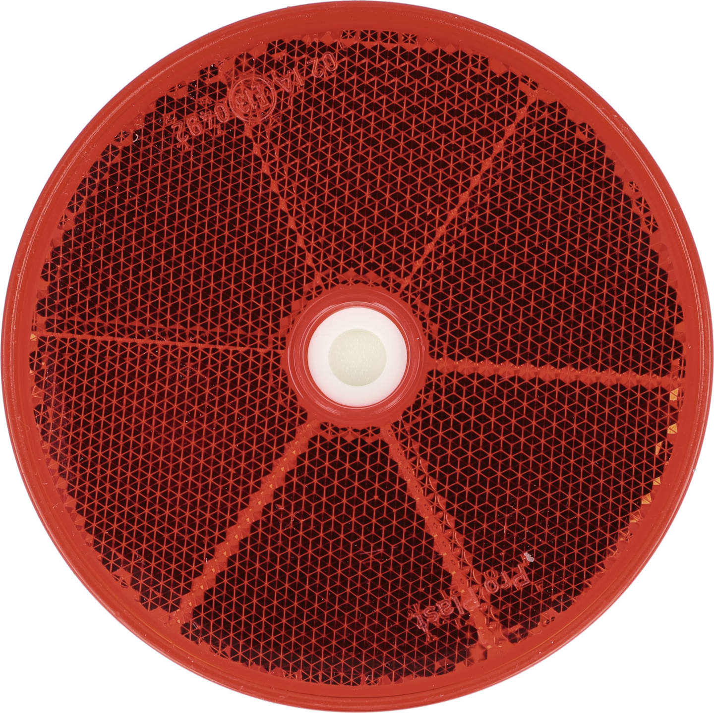 Rückstrahler rund, rot, Ø 80 mm, geklebt; geschraubt