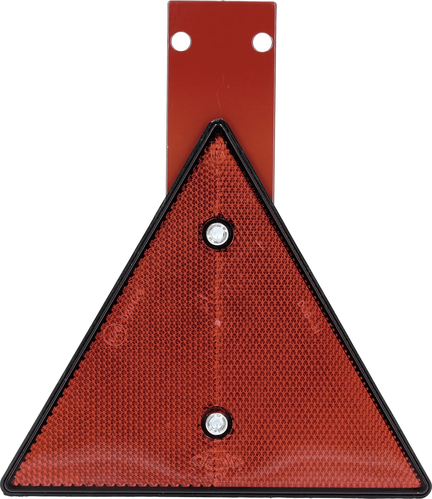 Rückstrahler Höhe 185 mm dreieckig, rot, mit Pendel aus Edelstahl