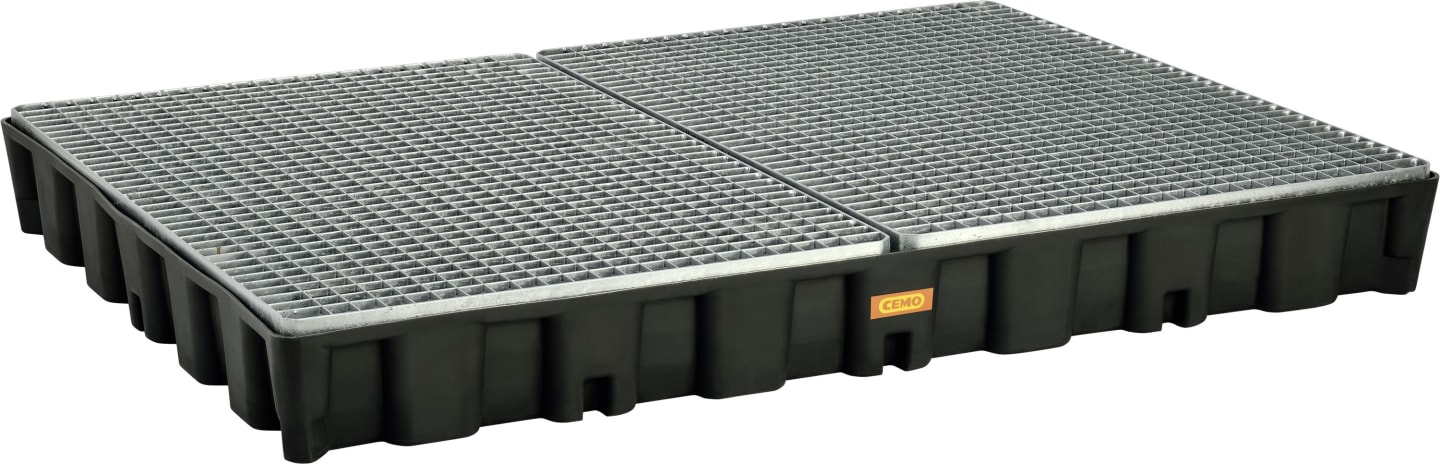 Cemo Auffangwanne "HD" 250 l, B x H x T: 160 x 18 x 120 cm, mit verzinktem Stahlgitterrost, 11137