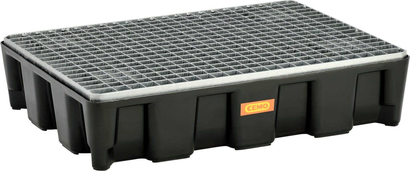 Cemo Auffangwanne "HD" 60 l, B x H x T: 80 x 18 x 60 cm, mit verzinktem Stahlgitterrost, 11135