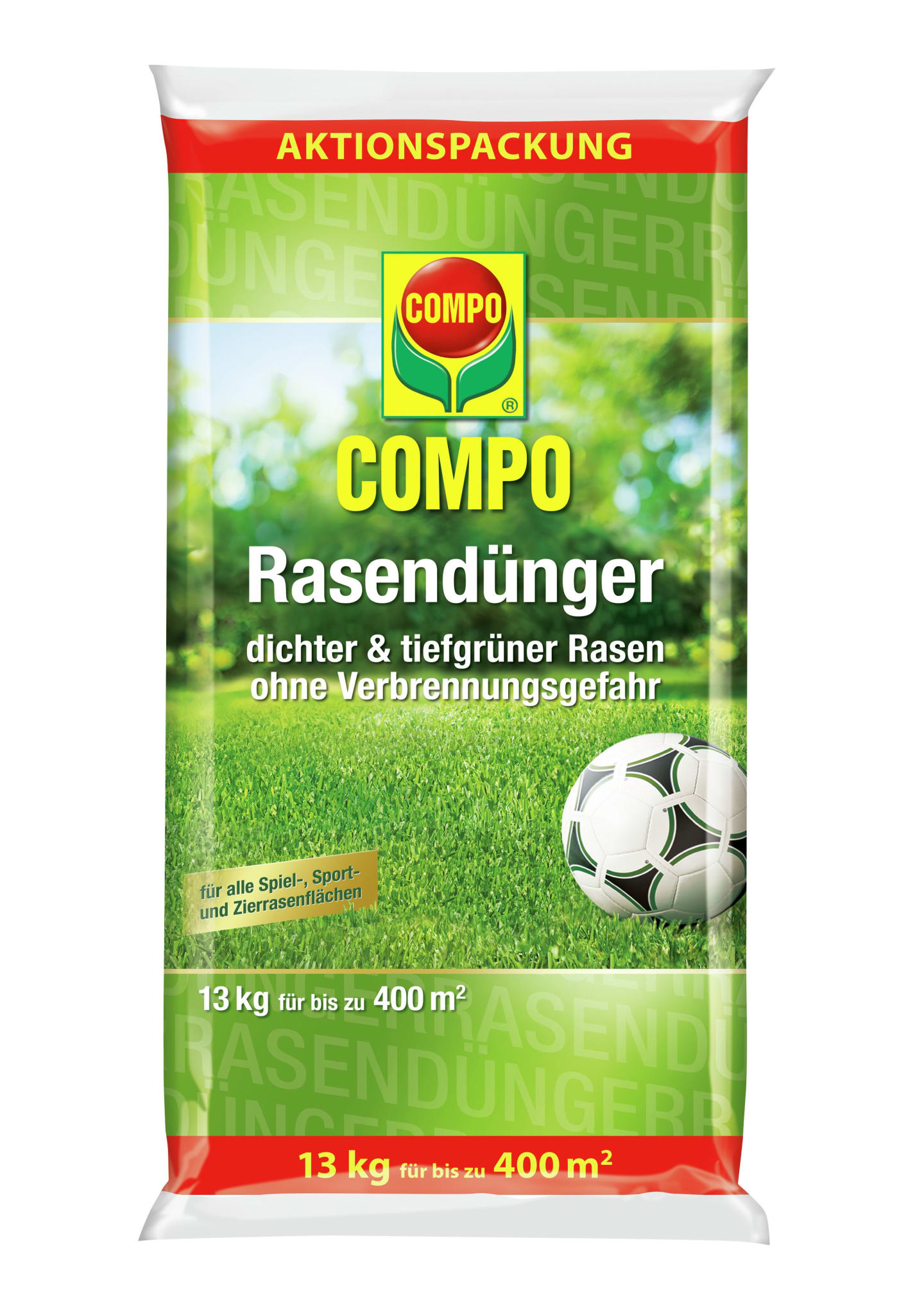 COMPO Rasendünger Aktion Organisch-mineralischer NPK Dünger 13 kg Sack 400 m² Granulat