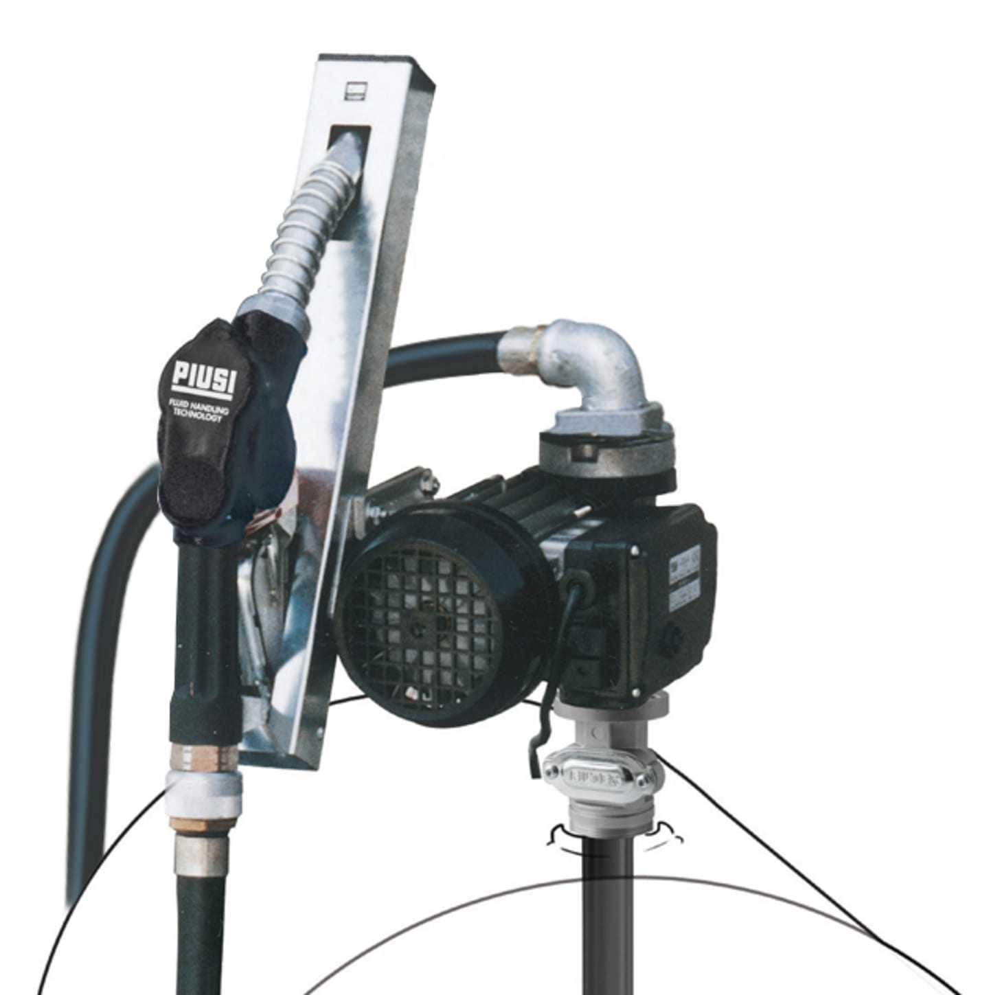 ZUWA Fasspumpe E 56-F, ohne Zählwerk, 230 V für Diesel/Biodiesel, mit Teleskoprohr 95 cm 120714BW
