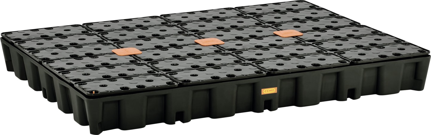 Cemo Auffangwanne "250 HD" 250 l, B x H x T: 160 x 18 x 120 cm, HDPE (High Density Polyethylen), mit PE-Rost, mit Zulassung, 10713
