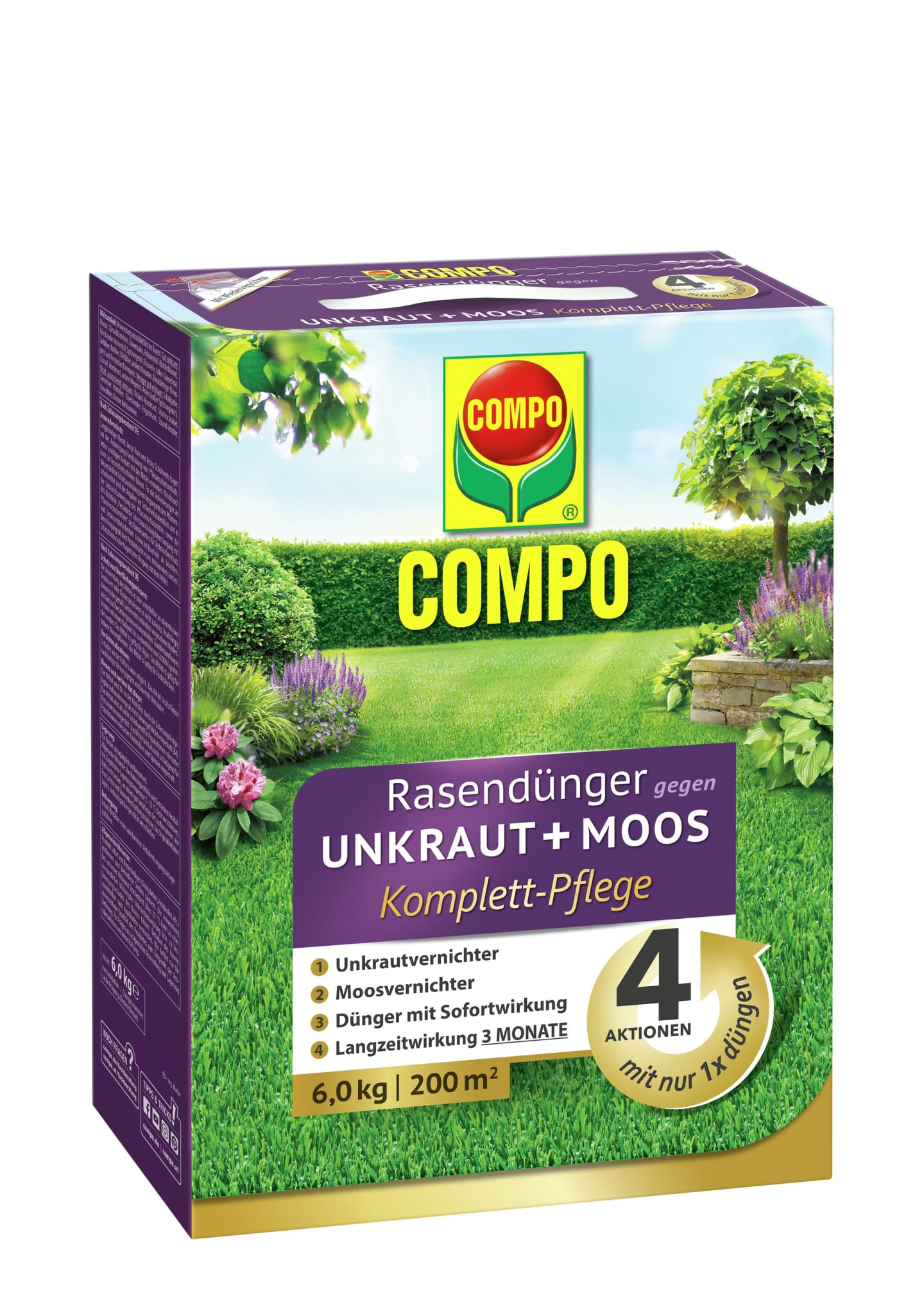 COMPO Rasendünger Unkraut Moos 6 kg Schachtel 200 m²