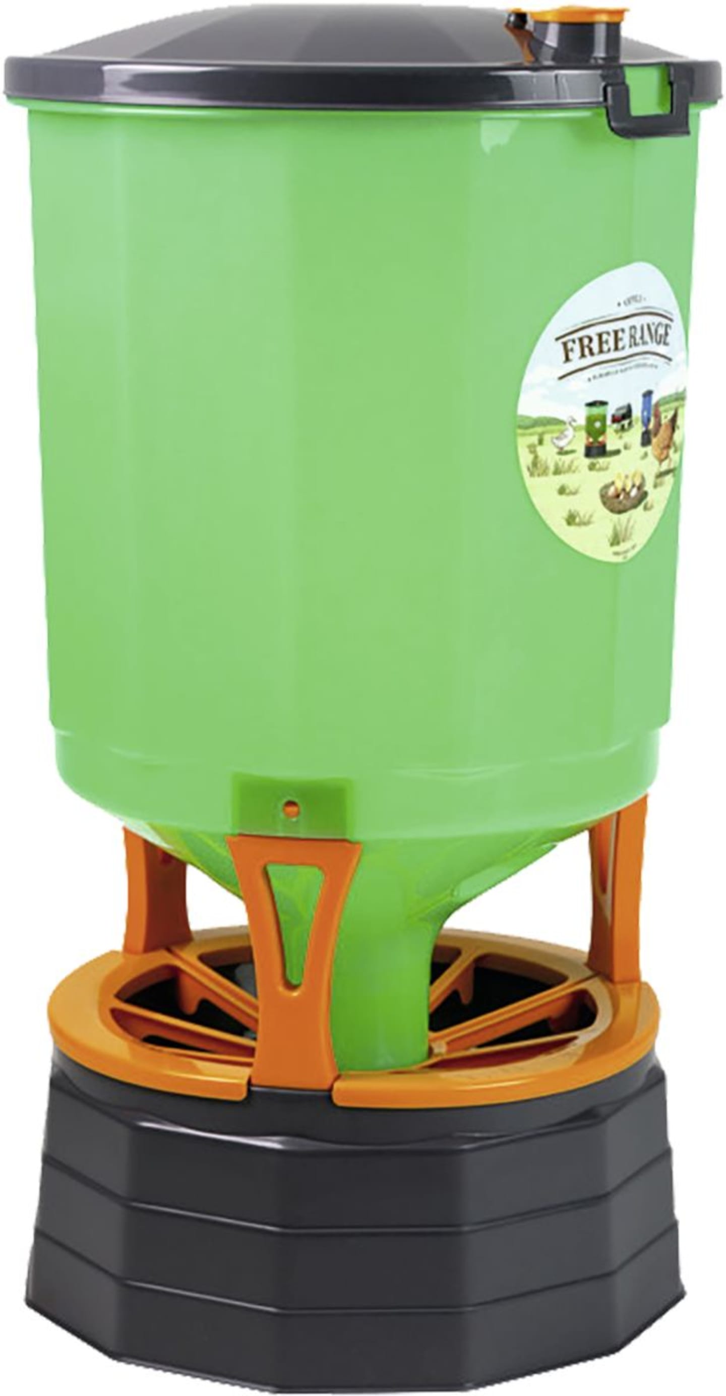 COPELE Futtertrog "Silo Freiland" 35 l mit Standfuß, Kunststoff (UV-beständig), für Geflügel, 34816
