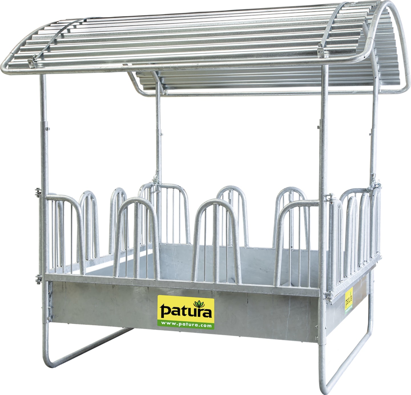 Patura Heuraufe "Compact" 2,00 x 2,00 m, 12 Fressplätze, Sicherheits-Palisadenfressgitter, für Pferde, Rinder, 303683