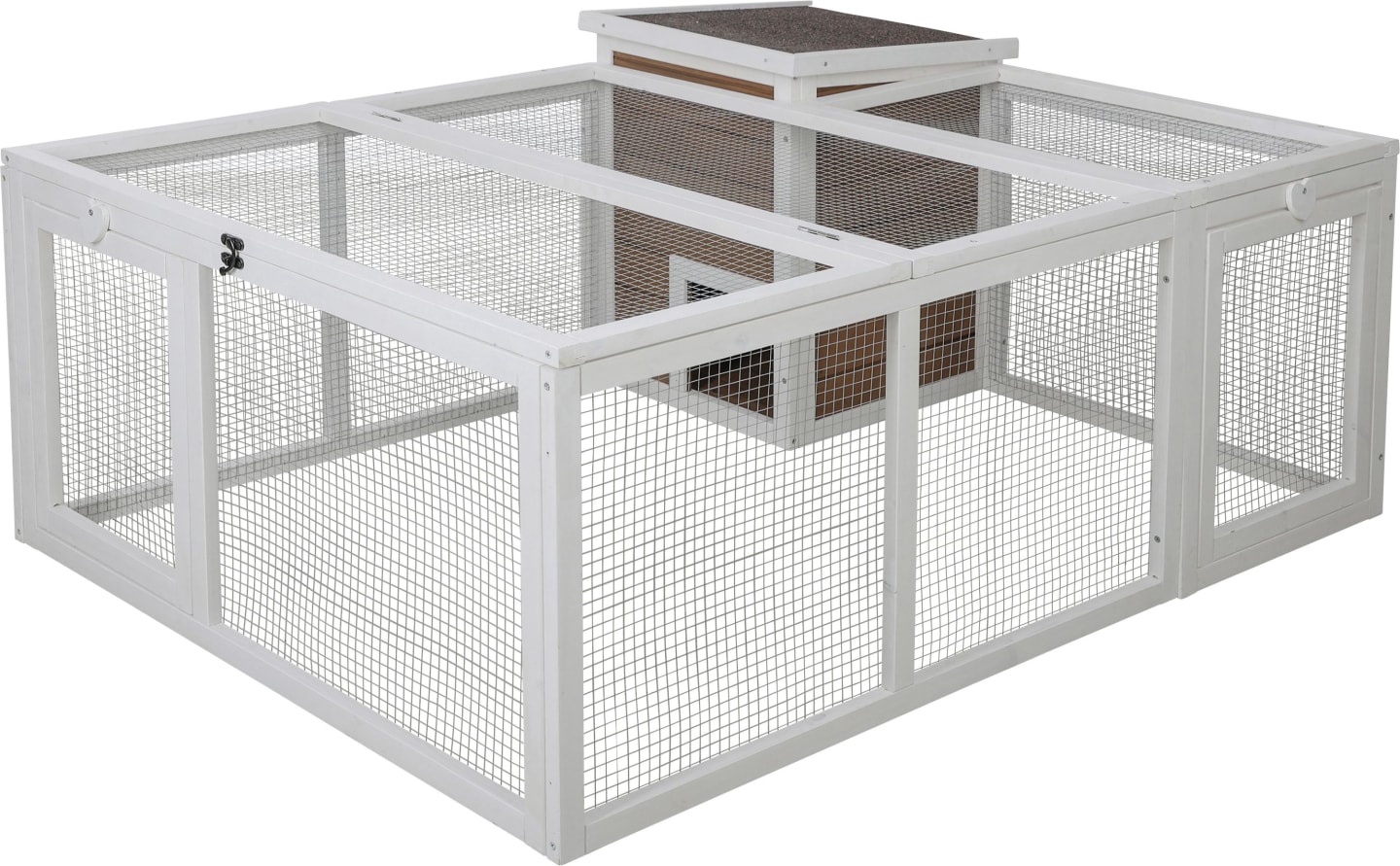 KERBL Freilaufgehege 132 x 102 x 59 cm mit integriertem Unterschlupfhaus, 81756