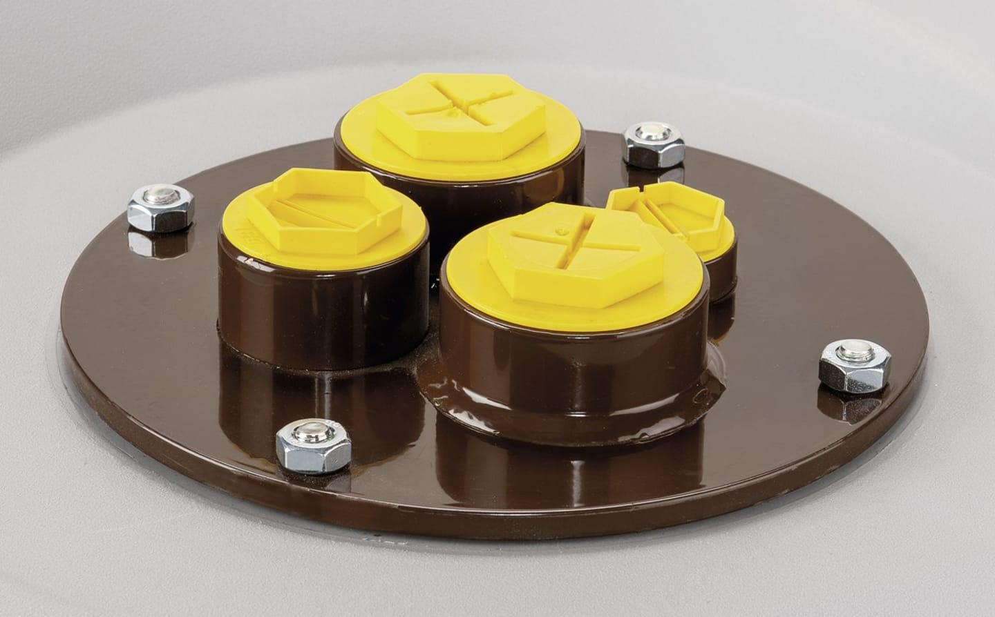 Cemo Domdeckel mit 4 geraden Gewindemuffen, Stahl, für Tankanlage Cube Profitank 2.000 l Frischöl, 1436
