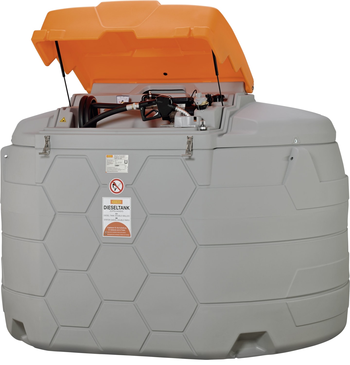 Cemo Tankanlage "Cube Outdoor Basic" 5.000 l, für Diesel, stationär, 230 V-Pumpe, 11078