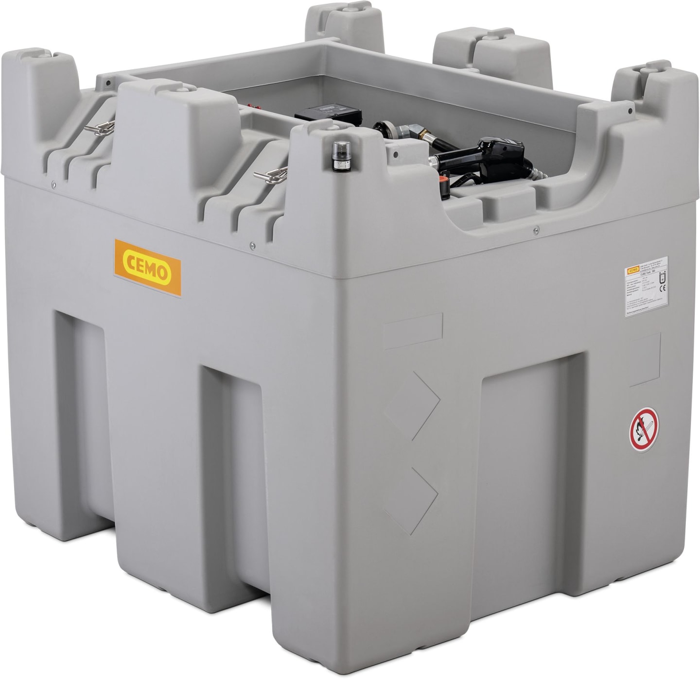 Cemo Tankanlage "Cube Indoor Basic" 980 l, für Diesel, stationär, 230 V-Pumpe, ohne Deckel, 11628